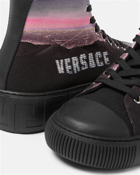 versace greca shoes|Versace greca high top sneakers.